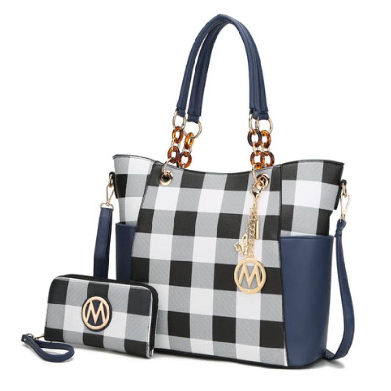 Mariely Checker Tote Handbag - LuxNovaHub 