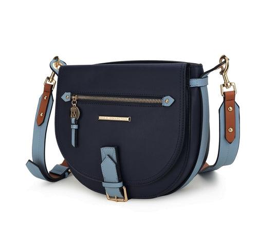 Leather Color Block Women Shoulder Bag - LuxNovaHub 