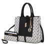 Yuliana Circular M emblem Print Satchel Bag - LuxNovaHub 