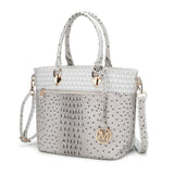 Grace Signature and Croc Embossed Tote - LuxNovaHub 