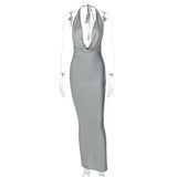 Mozision Satin Deep V Neck Sleeveless