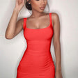 Red Sexy Off Shoulder Dress Sleeveless - LuxNovaHub 