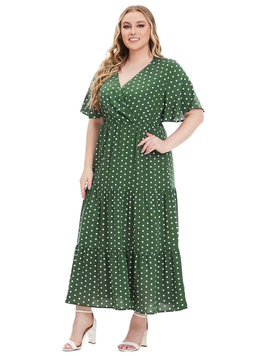 Women Maxi Long Dress Red Green Blue - LuxNovaHub 