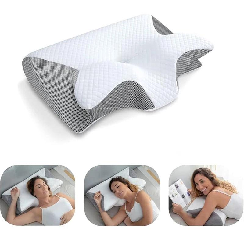 1pc Memory Foam Cervical Pillow, 2 in 1 Ergonomic - LuxNovaHub 