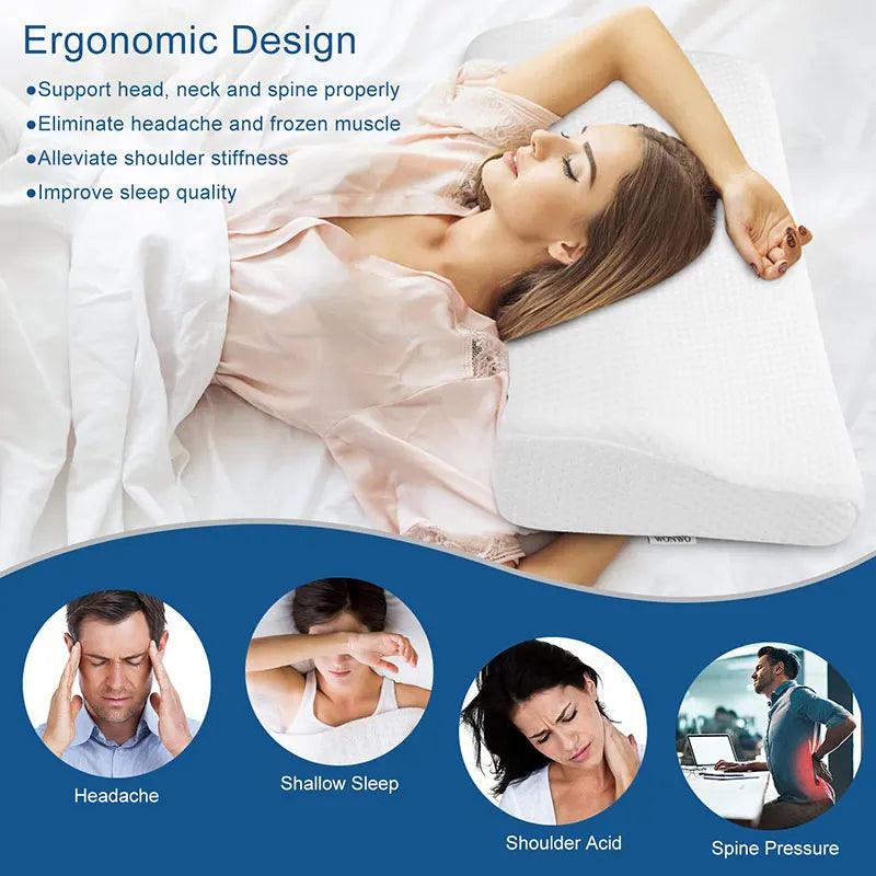 Memory Foam Bed Orthopedic Pillow Neck Protection - LuxNovaHub 