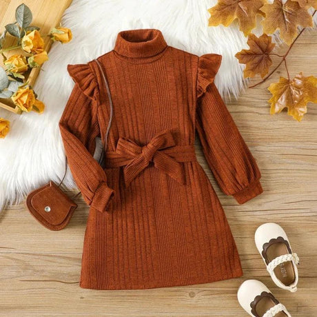 Girls' Woolen Dress 2023 New Children's Autumn - LuxNovaHub 