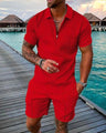 Men's Zipper Collar Tracksuit Summer - LuxNovaHub 