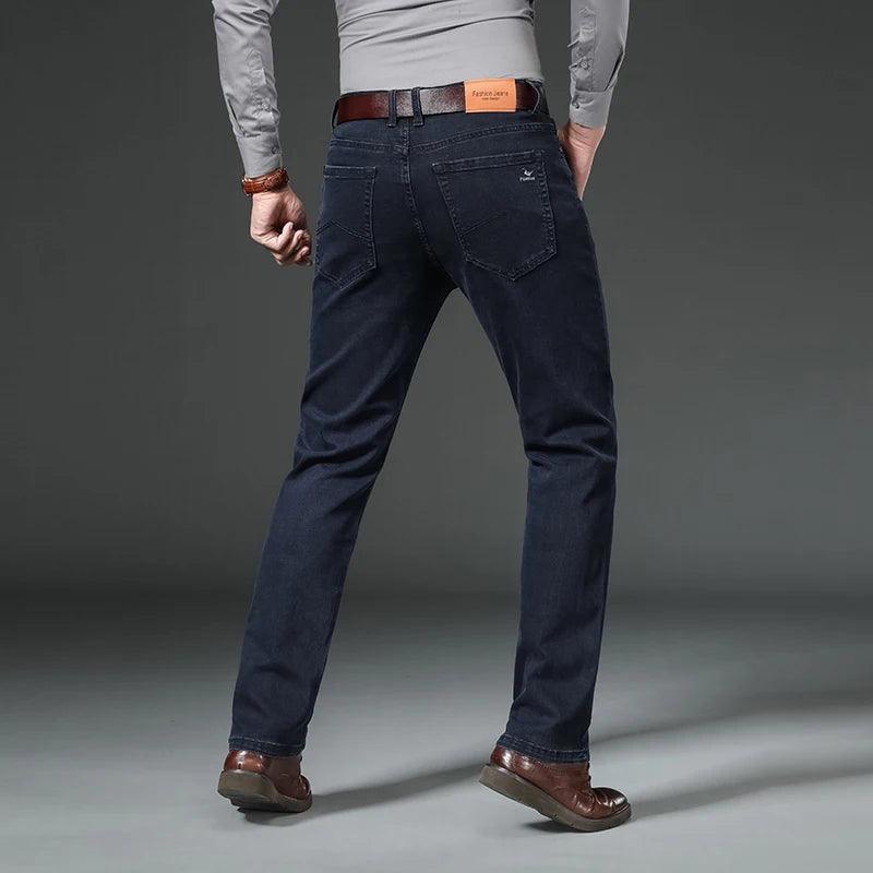 Men's Classic Autumn Winter Jeans - LuxNovaHub 