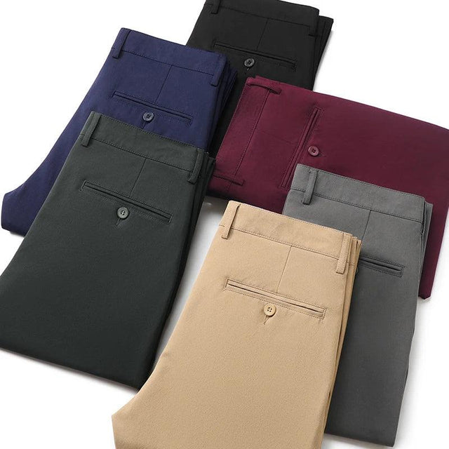 New Micro Elastic Burgundy Pants - LuxNovaHub 