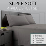 4-Piece Luxurious Polyester Bed Sheet Set - Solid Color - LuxNovaHub 