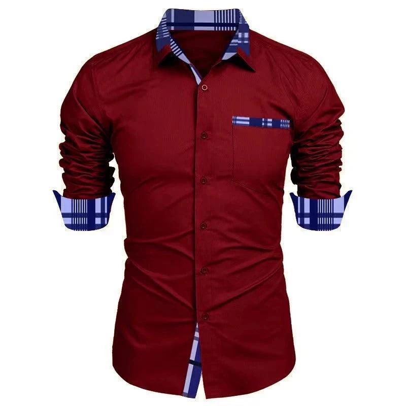 Men's casual shirt business travel long-sleeved - LuxNovaHub 