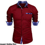 Men's casual shirt business travel long-sleeved - LuxNovaHub 