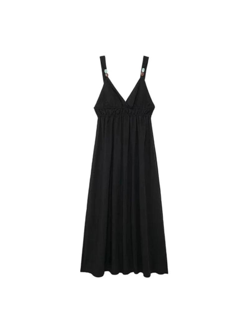 Women's V-neck Backless Sleeveless Dress - LuxNovaHub 