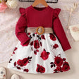 Red Long New Year Dress for Girls (1-7 Years) – Festive Party Outfit - LuxNovaHub 