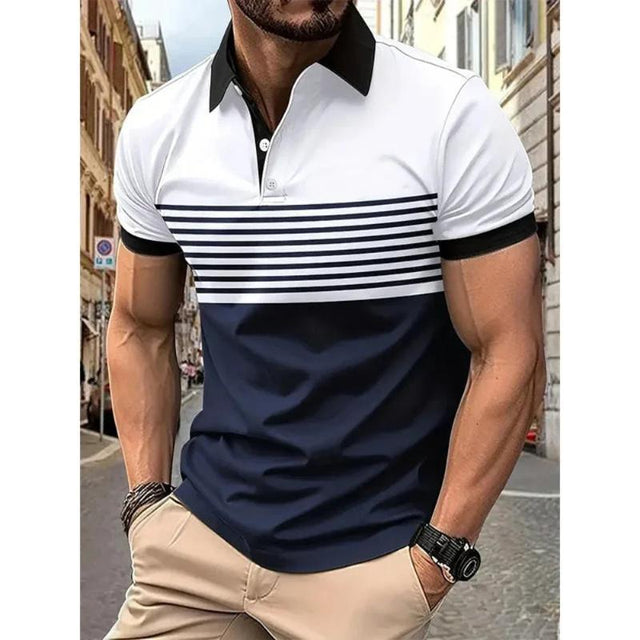 Stripe Sleeve Polo - LuxNovaHub 