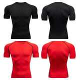 Men's Compression Running Sport Shirt Short Sleeve - LuxNovaHub 