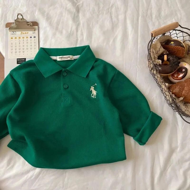 Spring Autumn Children's Clothes Long Sleeved Polo Shirt - LuxNovaHub 