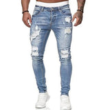 2024 New Street Style Ripped Skinny Jeans Men Vintage - LuxNovaHub 