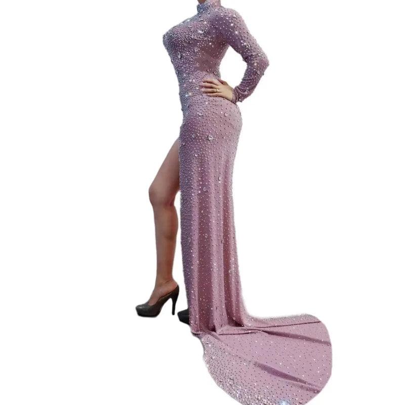 Rhinestones Graceful Long Tail Cocktail Dresses Gorgeous - LuxNovaHub 