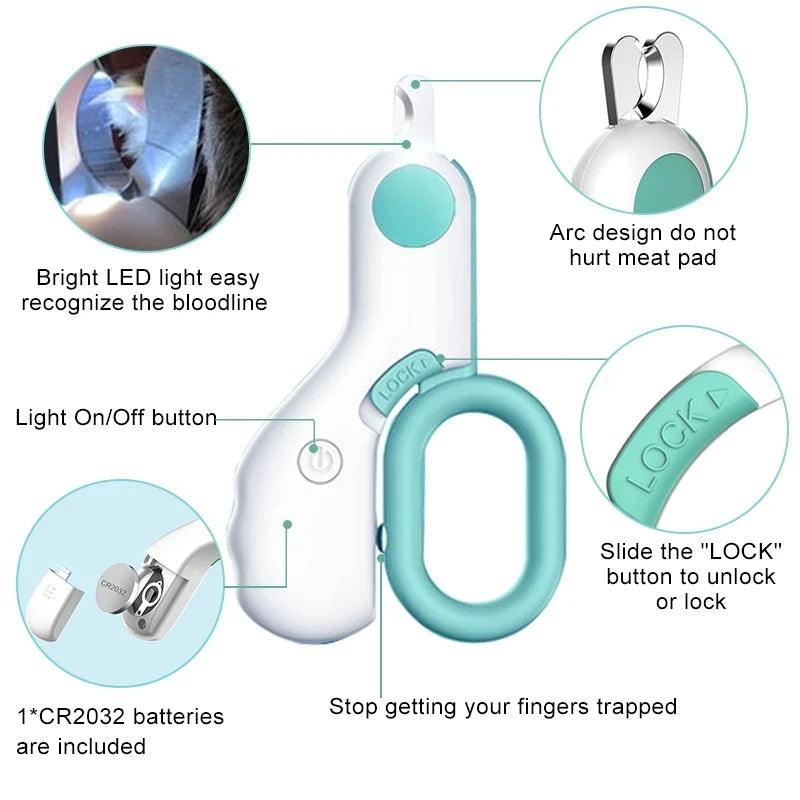 LED Light Pet Nail Clipper - LuxNovaHub 