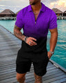 Men's Zipper Collar Tracksuit Summer - LuxNovaHub 