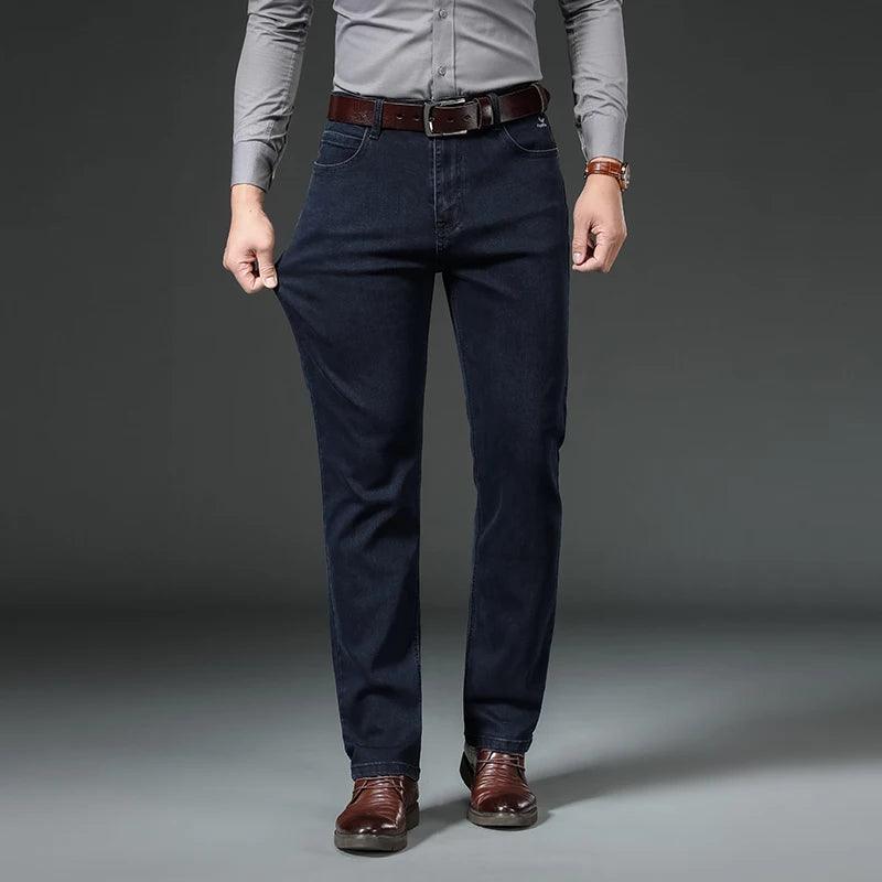 Men's Classic Autumn Winter Jeans - LuxNovaHub 