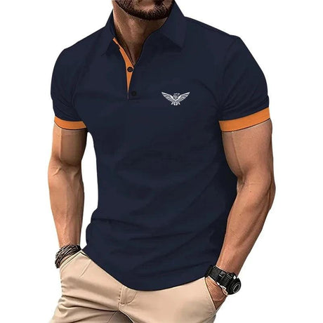 Men Summer Men's Shorts Sleeve Polo Men Tee Shirt - LuxNovaHub 