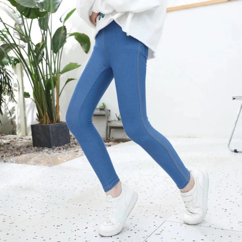 Spring Autumn Girl Pants Imitation Jeans For Girls - LuxNovaHub 