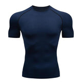 Men's Compression Running Sport Shirt Short Sleeve - LuxNovaHub 