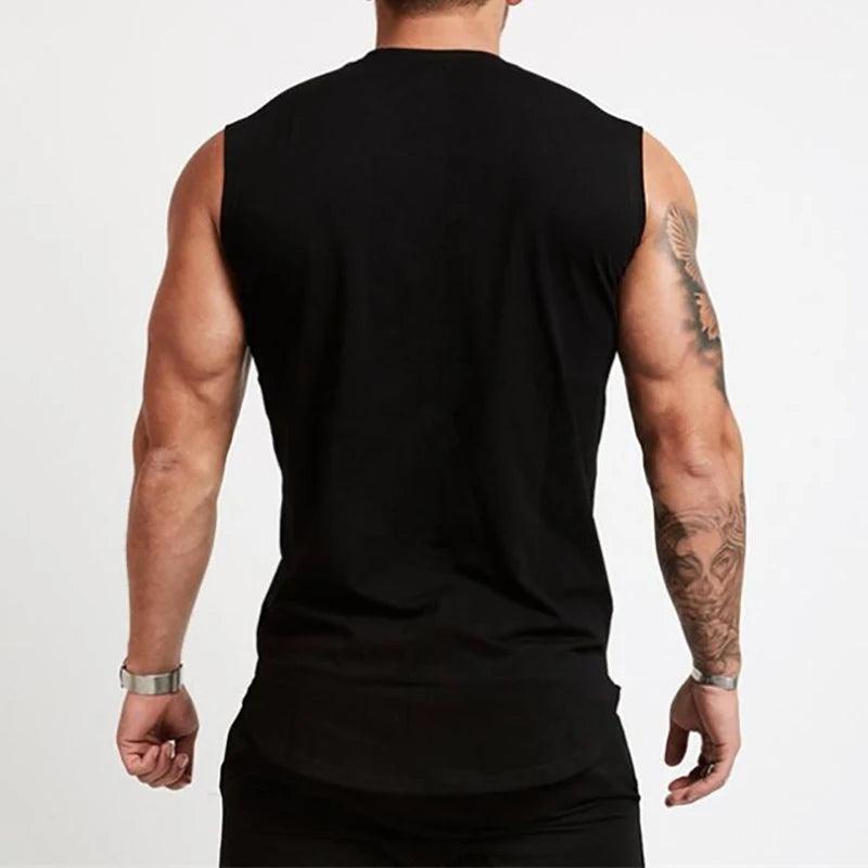 Cotton Gym Clothing Mens Workout Sleeveless Shirt - LuxNovaHub 