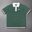 Print Pattern Men Short Sleeve Polo Pullover Sweater - LuxNovaHub 