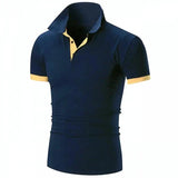 Men Summer Stritching Men's Shorts Sleeve Polo - LuxNovaHub 