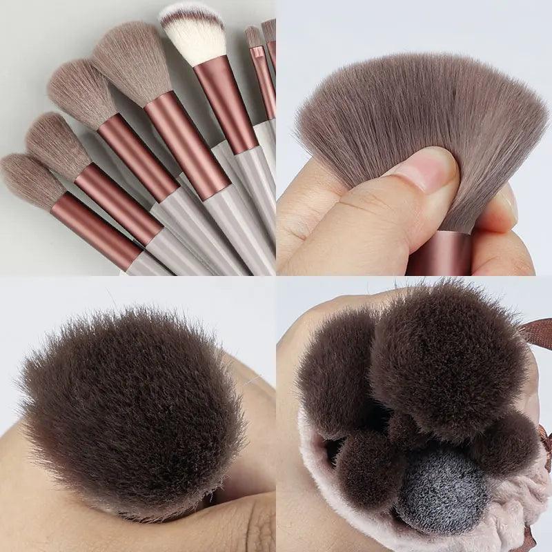 Makeup Brushes Set 13Pcs Professional Soft Foundation - LuxNovaHub 