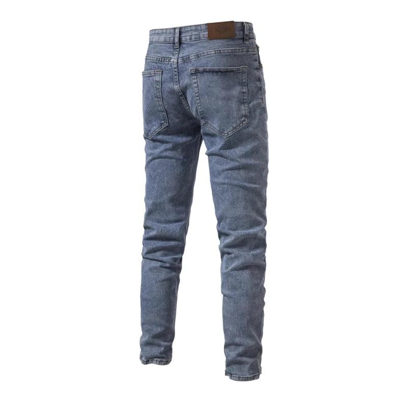 2023 Autumn New Jeans Men's Solid Color Slim Fit Straight - LuxNovaHub 