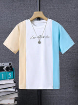 Short Sleeved T-Shirt For Boys Aged 7-13, Contrasting - LuxNovaHub 