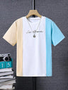 Short Sleeved T-Shirt For Boys Aged 7-13, Contrasting - LuxNovaHub 