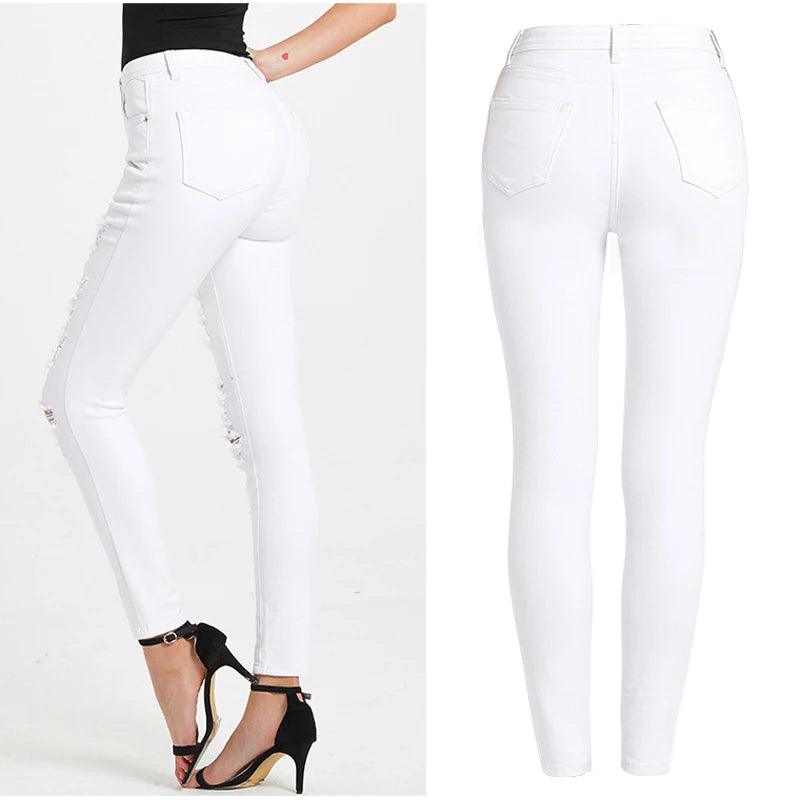 Women's High Waist Piercing Jeans Military - LuxNovaHub 