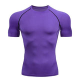 Men's Compression Running Sport Shirt Short Sleeve - LuxNovaHub 