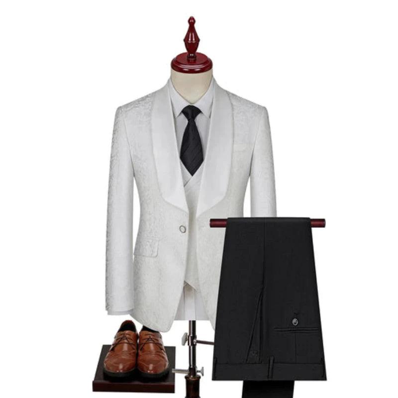 New Men Suit Sets Evening Banquet Luxury Jacquard Outfits - LuxNovaHub 