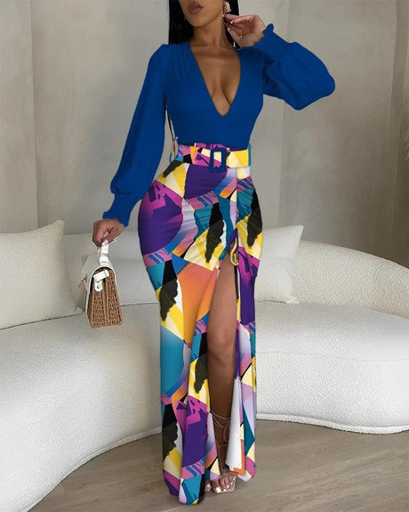 Elegant Dresses for Women Sexy Tie Dye - LuxNovaHub 