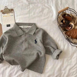 Spring Autumn Children's Clothes Long Sleeved Polo Shirt - LuxNovaHub 