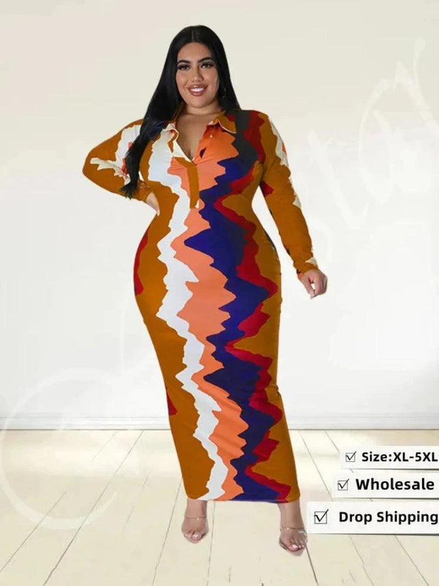 Ladies Dress Plus Size Bodycon Dress - LuxNovaHub 