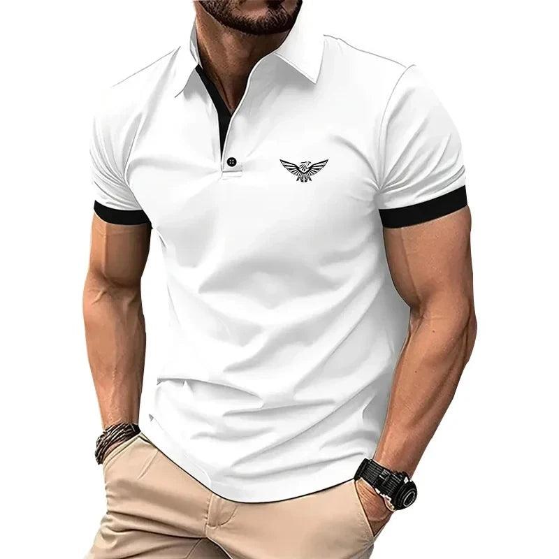 Men Summer Men's Shorts Sleeve Polo Men Tee Shirt - LuxNovaHub 