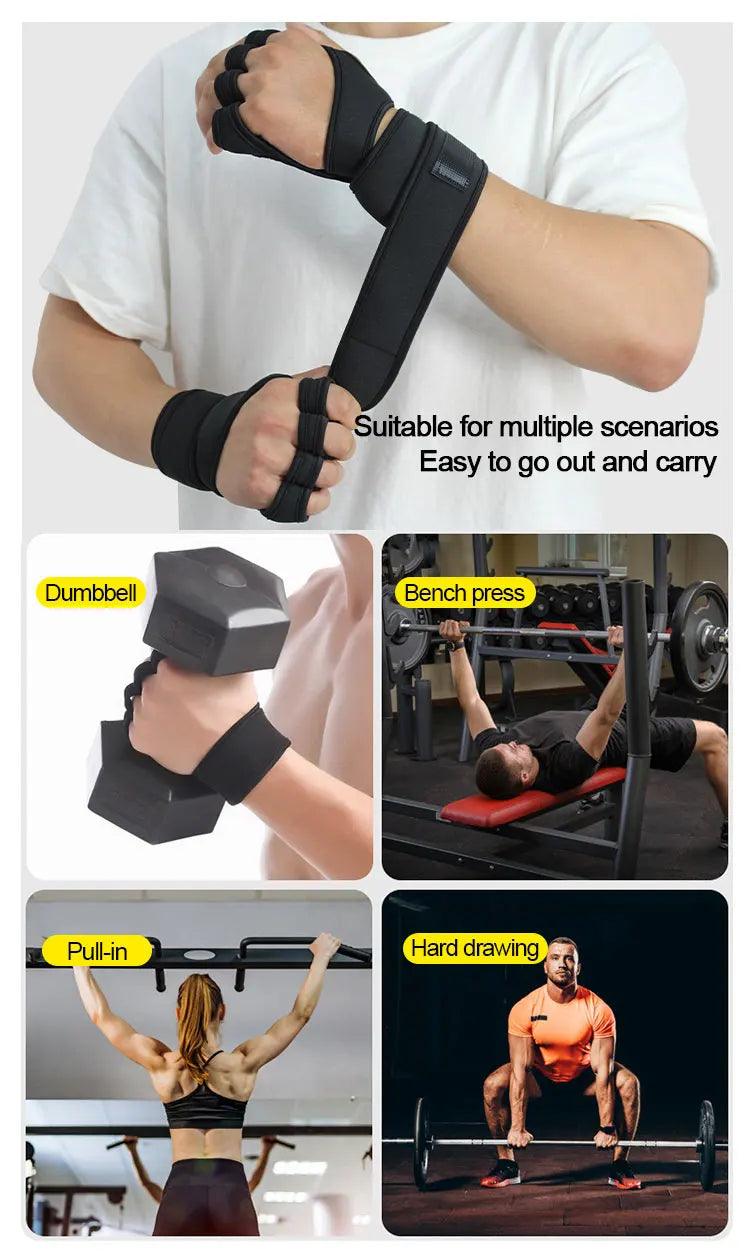 Training Sport Gloves for Men Women Workout Gloves Fitness Body Building Weightlifting Gym Hand Wrist Palm Protector Gloves - LuxNovaHub 