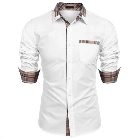 Men's casual shirt business travel long-sleeved - LuxNovaHub 