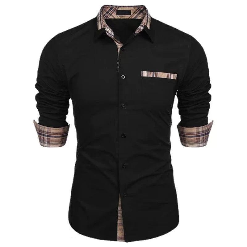 Men's casual shirt business travel long-sleeved - LuxNovaHub 