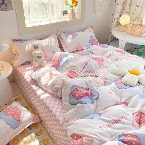 Duvet Cover Set with Pillowcases Flat Sheet - LuxNovaHub 