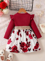 Red Long New Year Dress for Girls (1-7 Years) – Festive Party Outfit - LuxNovaHub 