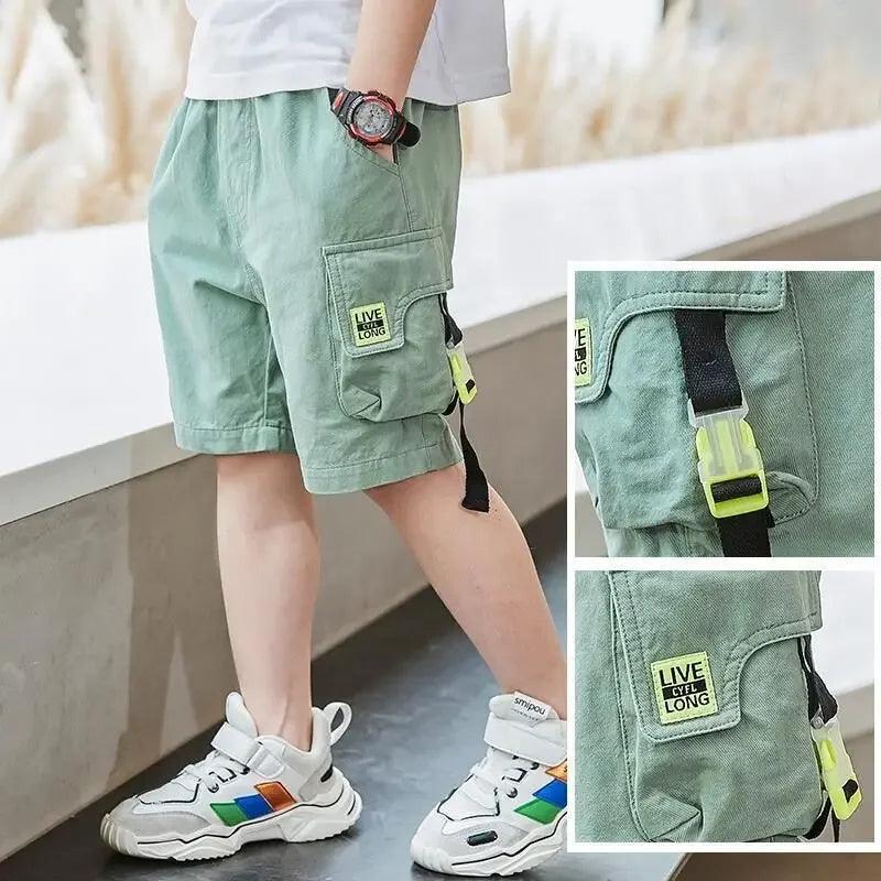 Boys Shorts Summer Loose Pants Teenage Trouser Pocket - LuxNovaHub 