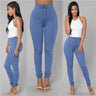 Solid Color Skinny Jeans Woman white - LuxNovaHub 